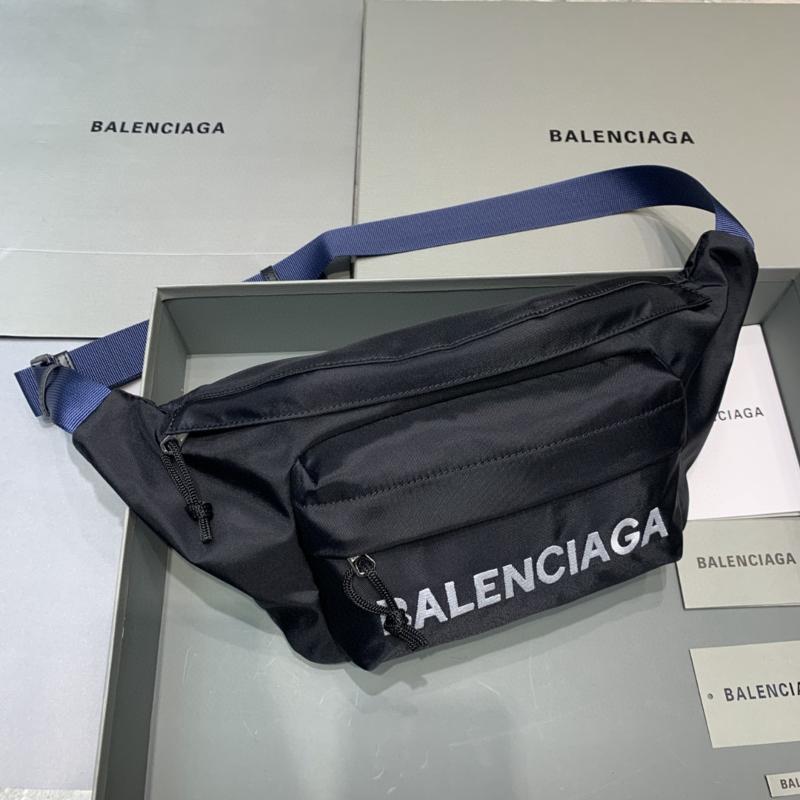 Balenciaga Bags 533009180613 black white lettering with blue ribbon